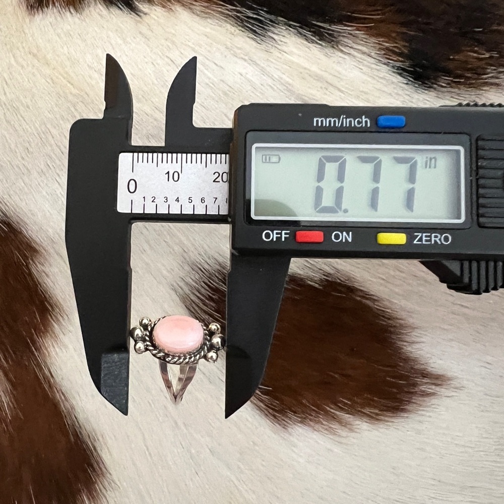 ❤️ Native American Robinson Martinez Queen Pink Conch Sterling Ring Size 6 - Picture 12 of 14